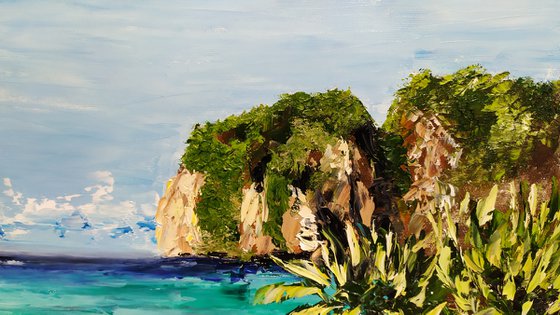 Thailand, original Asian island oil painting, Gift, bedroom decor