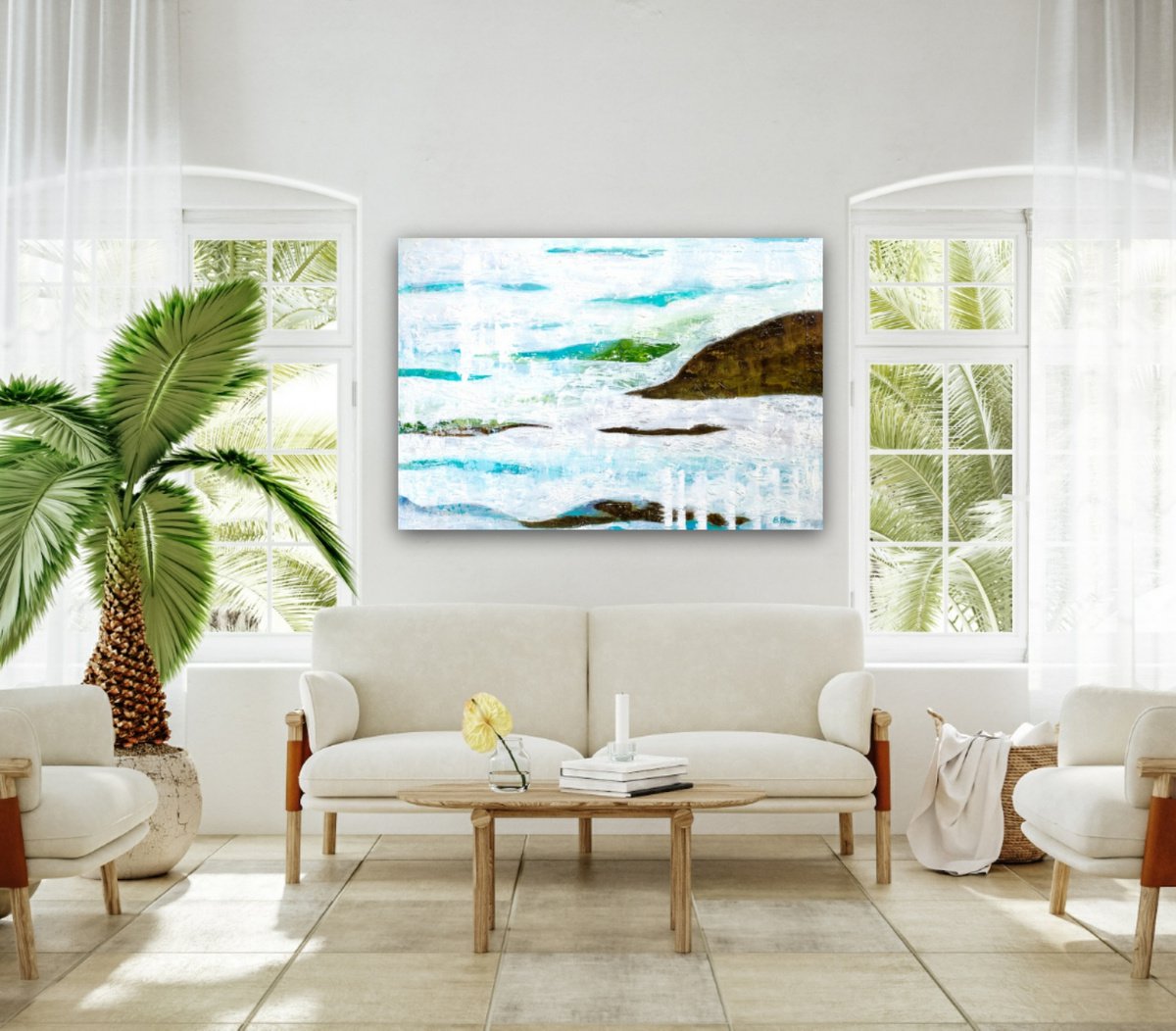 Abstract Painting By Elide Pizzini, 39 X 28, Dune I, Original Artwork