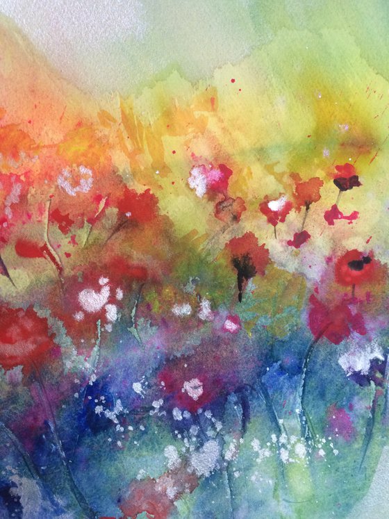 Summer Fields - Abstract Flowers Landscape