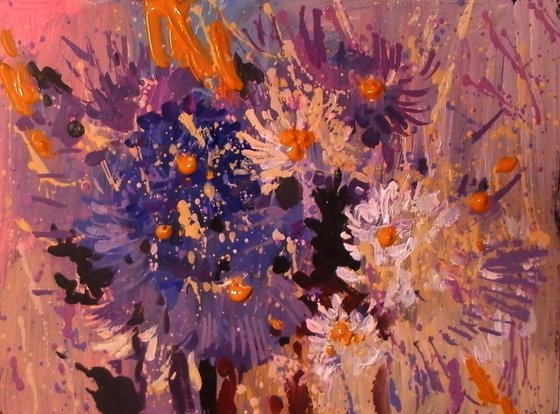 flowers. original painting 21х28 cm
