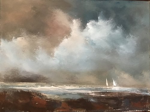 Sailing At Dusk II by Maxine Anne  Martin