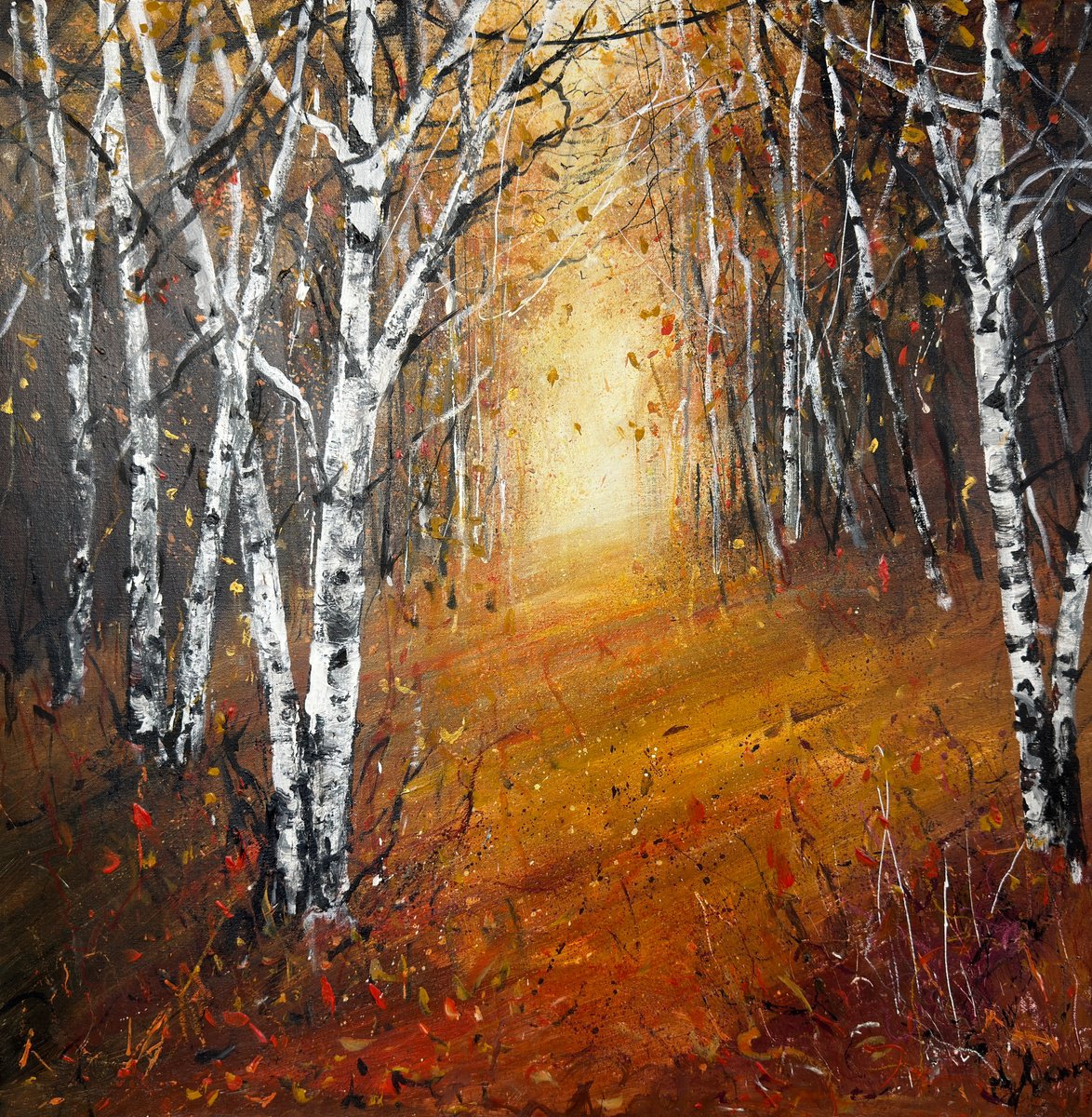 Autumn Silver Birch wood by Teresa Tanner