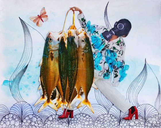 Rich fish catch/Collage
