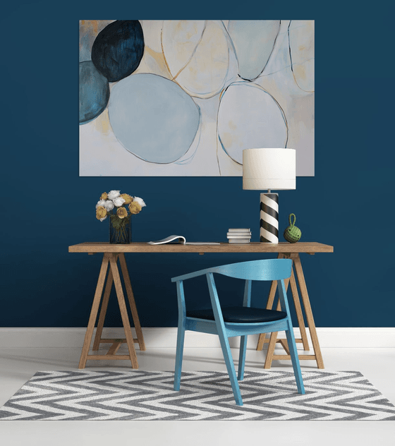 Blue and Neutral Artwork