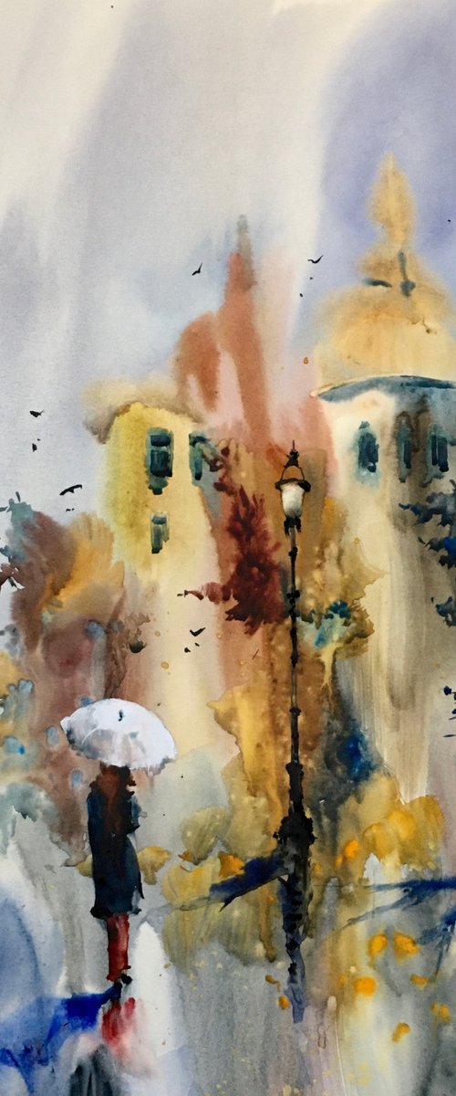 Watercolor “Walking through colors” perfect gift by Iulia Carchelan