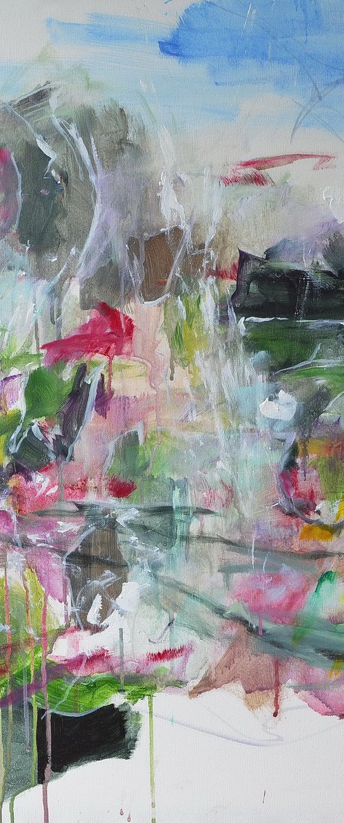 Scenario - middle sized abstract expressionist painting by Karin Goeppert