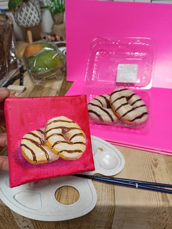 Still life with two donuts