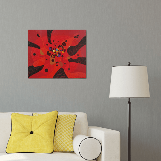 Abstract - Red(60x50cm, oil painting, ready to hang)