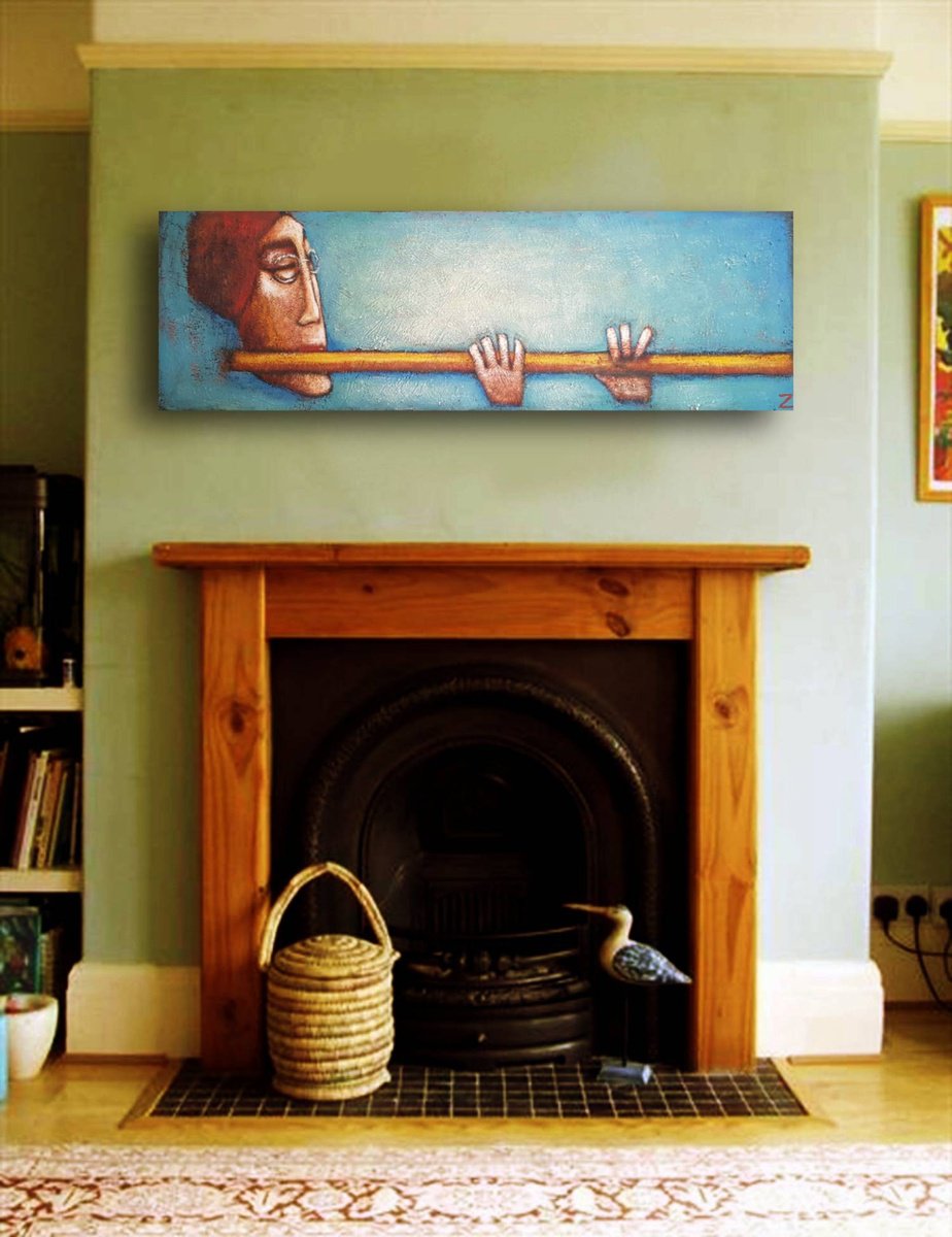  Aqua Fluit Ii ( 100Cm X 30Cm) By Zhana Viel, 39 X 12, Artwork For Sale On Artfinder