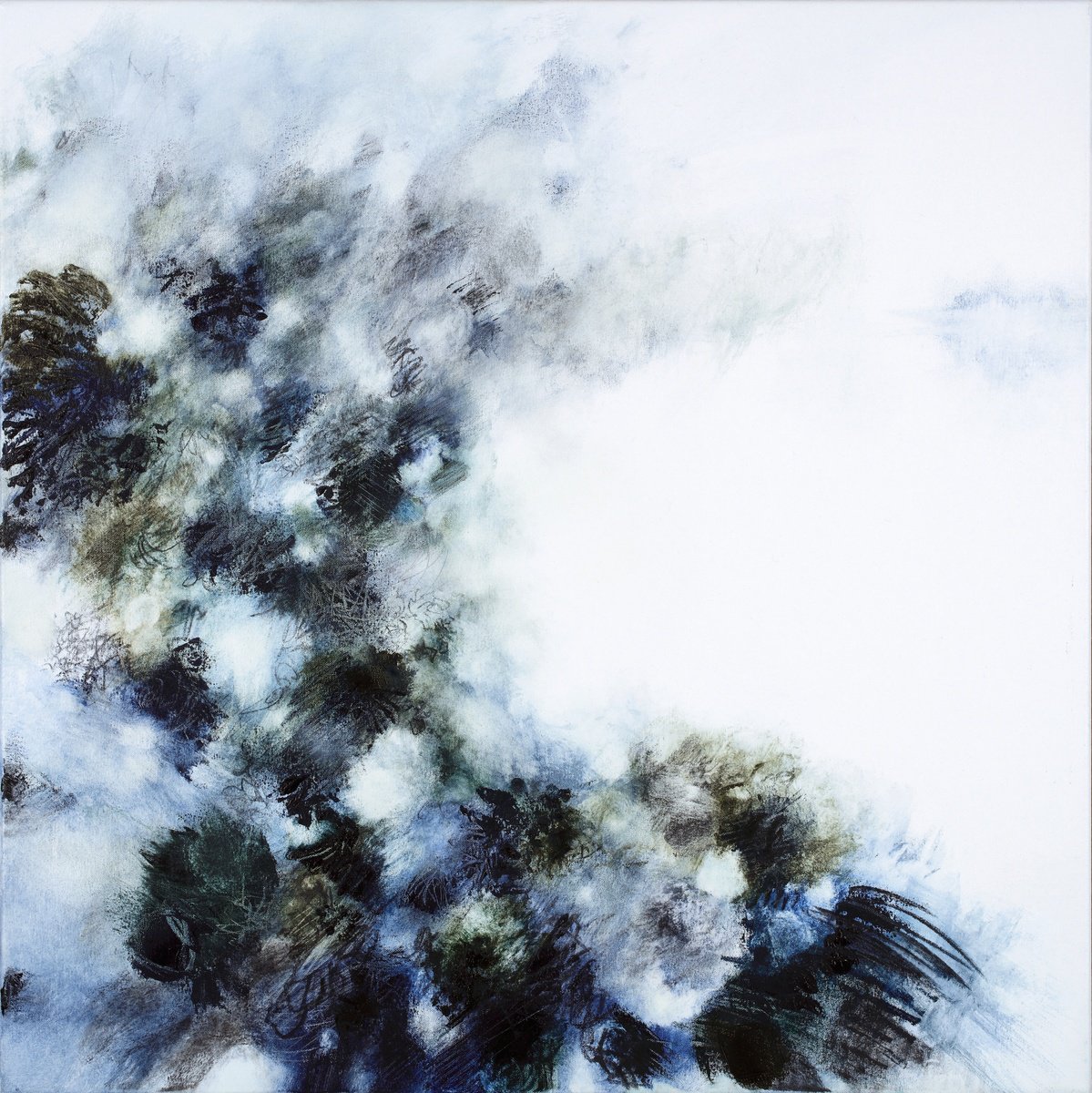 Abstract Oil Painting By Gina Parr, 31 X 31, The Memory Palace, Original Artwork