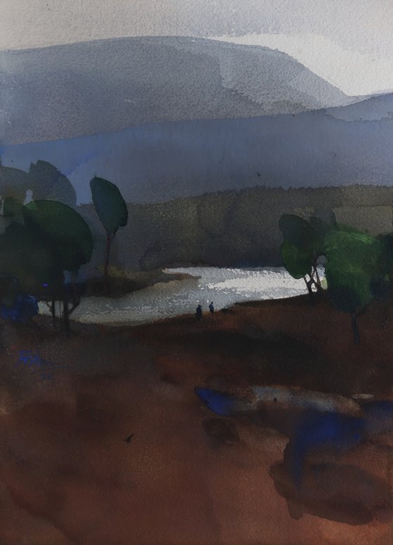 Lake sliver by evening light 1