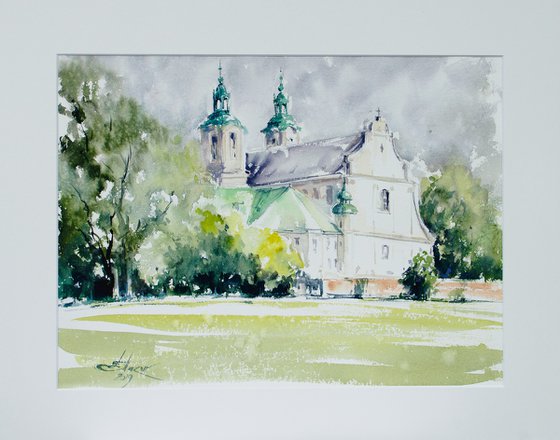 Church on Skałka, Kraków (passepartout)