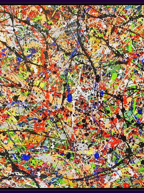 EARLY SPRING, Pollock style, framed by Tomaž Gorjanc - Tomo