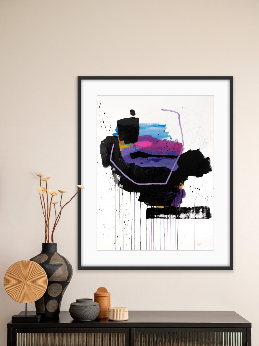 Abstract Painting By Chantal Proulx, 22 X 29, Cameleon 2, Original Artwork