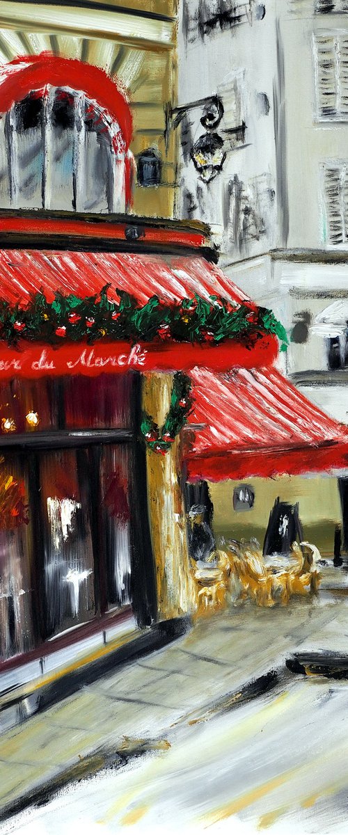 Christmas at Bar Marche, Paris by Ruslana Levandovska