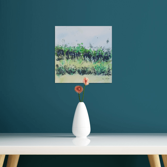 Les vignes - Watercolour