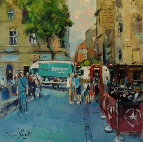 St Martin's Lane with Vans and Phone Box by Andre Pallat
