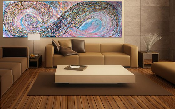 INFINITY WAVE - XXL HOME DECOR DIPTYCH  MODERN URBAN ABSTRACT