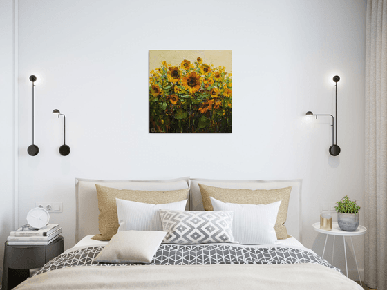 Sunflowers  Impasto Oil painting