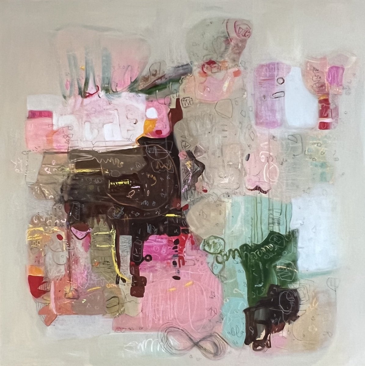 Abstract Acrylic Painting By Marti Leroux, 40 X 40", We Are Destiny, Original Artwork