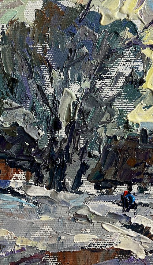 Winter morning in the village by Kalenyuk Alex