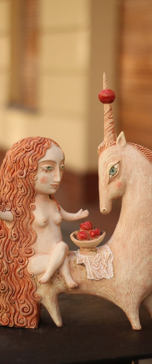The Legend of the Unicorn.  Sculpture from my latest exhibition in Berlin. by Elya Yalonetski