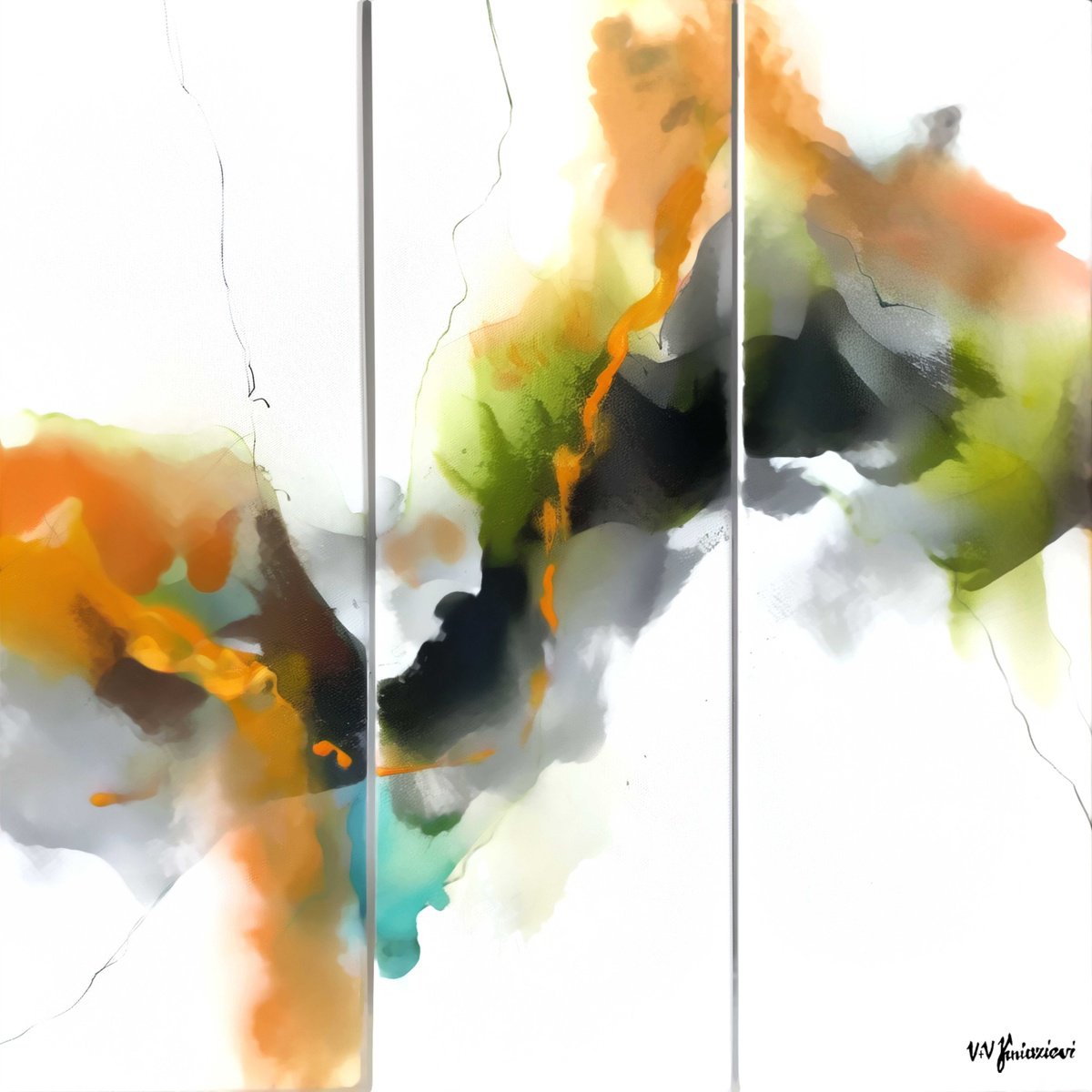  Diptych - Universe Waves” By V+V Kniazievi, 59 X 59, Artwork For Sale On Artfinder