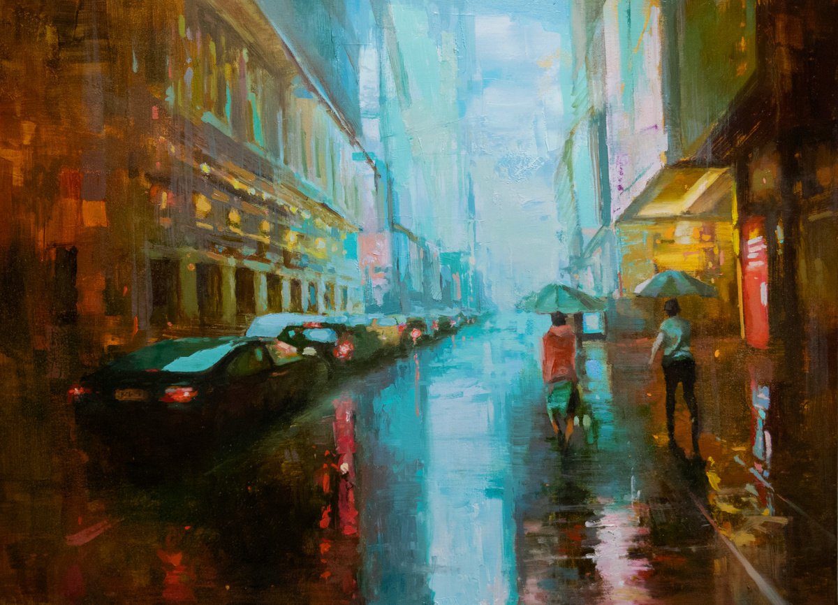 Walking with the rain by Aleksandr Jerochin