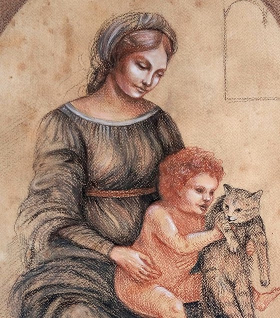 Study of the Madonna and Child with a Cat