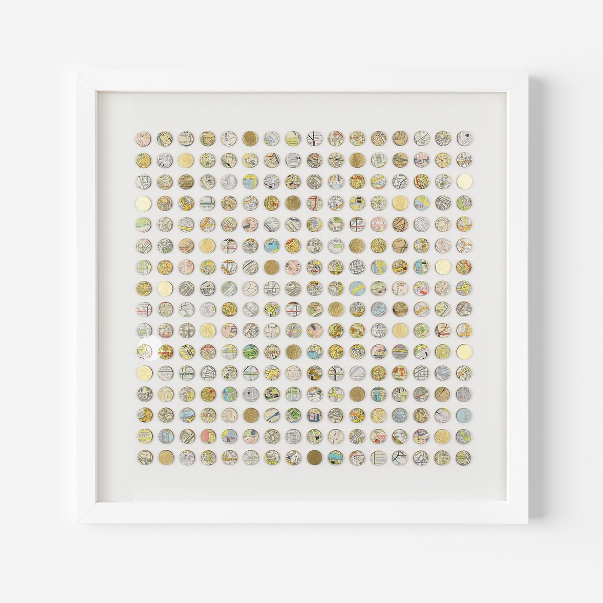 Geometric Transport Collage By Amelia Coward, 22 X 22, London Map Dots, Original Artwork
