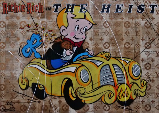 The Heist 140cm x 100cm Richie Rich Book Page Urban Pop Art