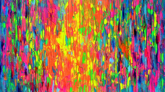 55x31.5'' Large Ready to Hang Colourful Modern Abstract Painting - XXXL Happy Gypsy Dance 14