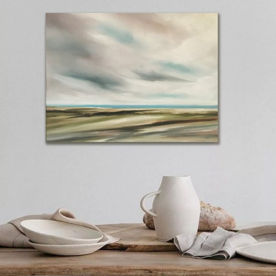 A Place We Go Beyond The Tides - Original Landscape Oil Painting on Stretched Canvas