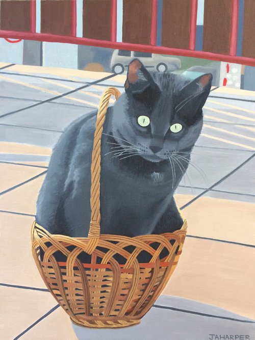 Cat in a Basket by Jill Ann Harper