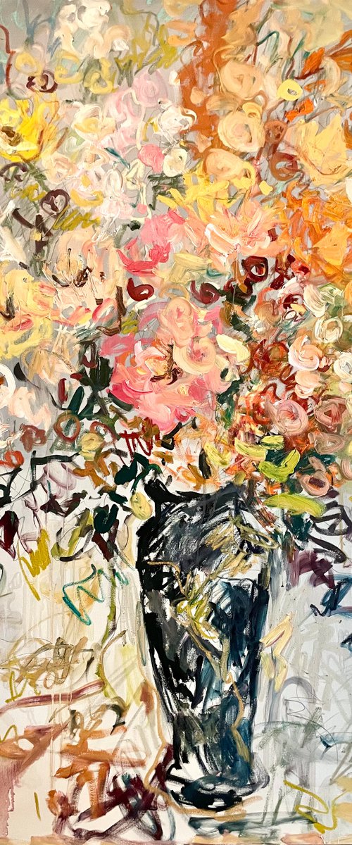 Flowers in the Japanese vase. by Lilia Orlova-Holmes