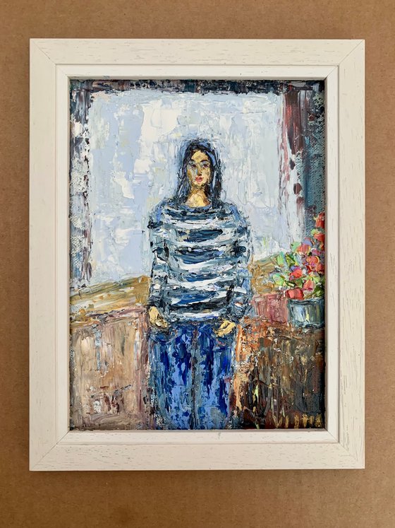 Girl in a striped shirt