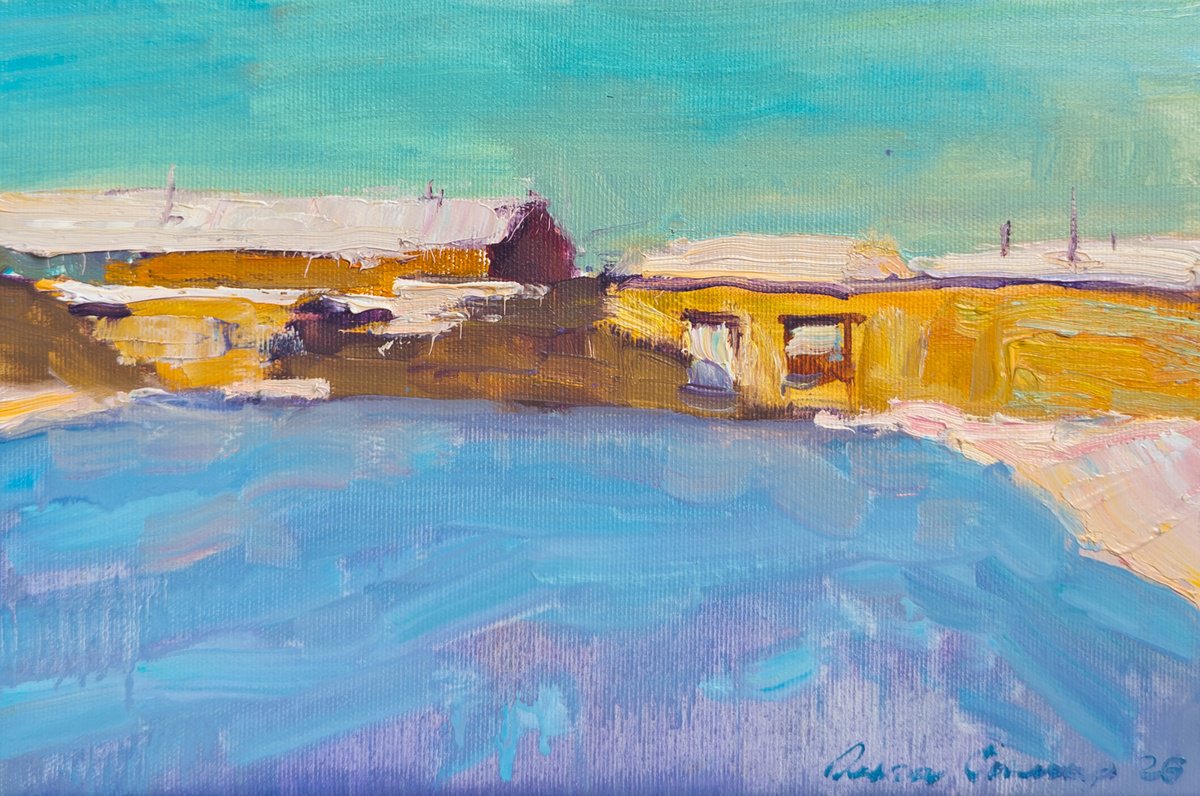 Winter Sunset By Olga Samar, 12 X 8, Artwork For Sale On Artfinder