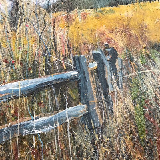 ‘Late Summer fields and fence’