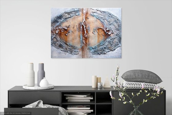 BEGINNING 7798 70X50cm 3D TEXTURED ABSTRACT PAINTING ON CANVAS