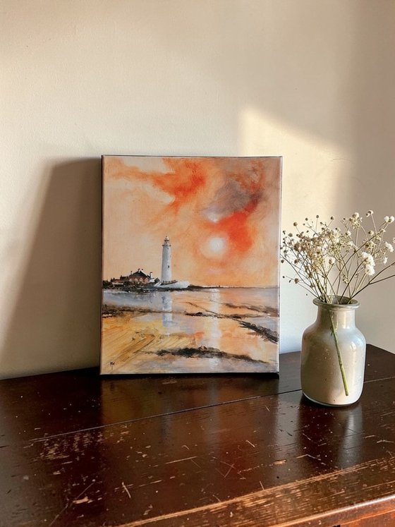 Sunshine over the Lighthouse, Whitley Bay