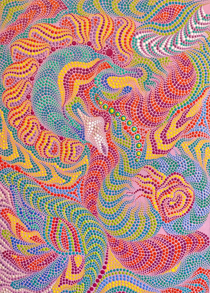 Expressive Abstract Acrylic Painting By Oxana Lazari, 20 X 28", Phoenix Flow, Original Artwork