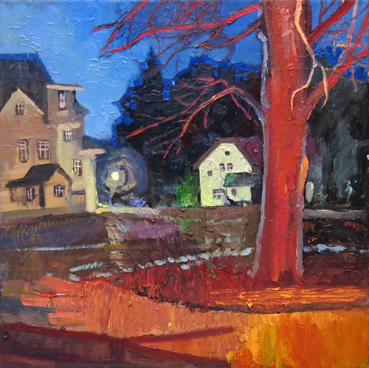 Oil painting. Overnight at the manor Painting by Maria Barkovskaya