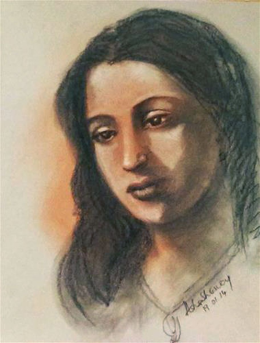 Portrait sketch of Suchitra Sen-The Ethereal Indian Beauty by Asha Shenoy