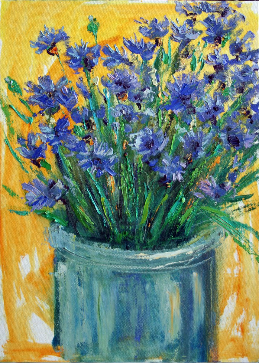 Cornflowers By Salana Art / Svetlana Samovarova, 12 X 17, Artwork For Sale On Artfinder