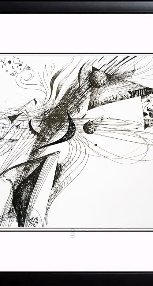 UNIQUE FRAMED MASTERPIECE BY OVIDIU KLOSKA ROMANIAN ARTIST BORN 1977 RISING COTATION META FLOWERS OF ETERNITY by Kloska Ovidiu