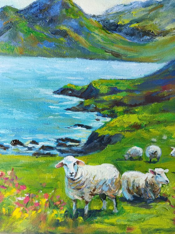 Pastoral Serenity with sheep