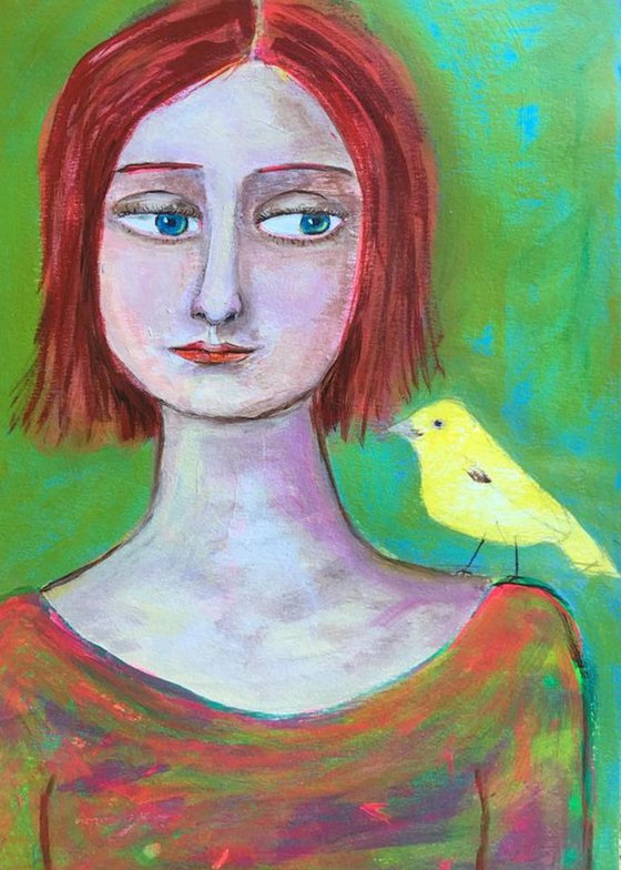 The girl and the canary