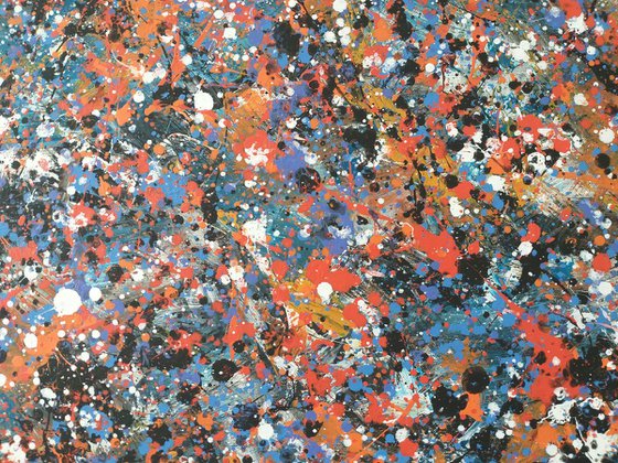 Abstract J. Pollock style acrylic on CANVAS by M.Y.