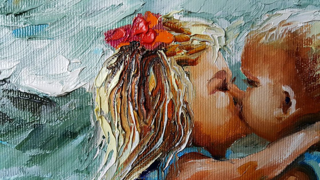 First kiss, the beginning, series Love as a complex feeling by An  Viaznikova (2022) : Painting Acrylic on Canvas - SINGULART