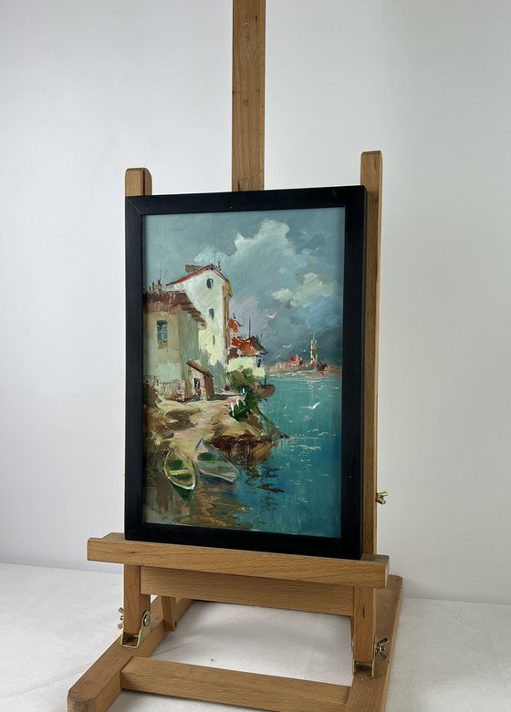 Two Boats at a Coastal House